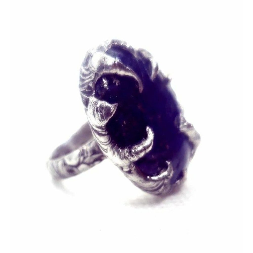 Gothic Lapis Lazuli Statement Ring - image 8